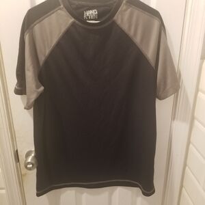 Hang Ten Black Tee with Gray Raglan Panels